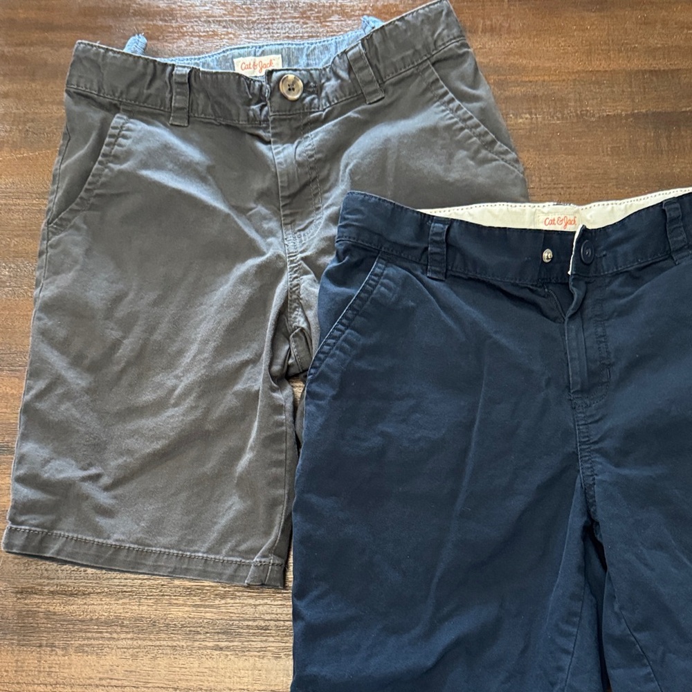 Cat & Jack Navy and Gray Boys' Chino Shorts Duo